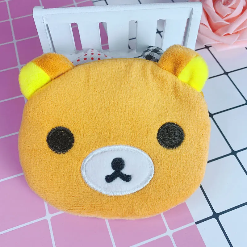 Korean Cartoon Heart Portable Mini Plush Coin Purses