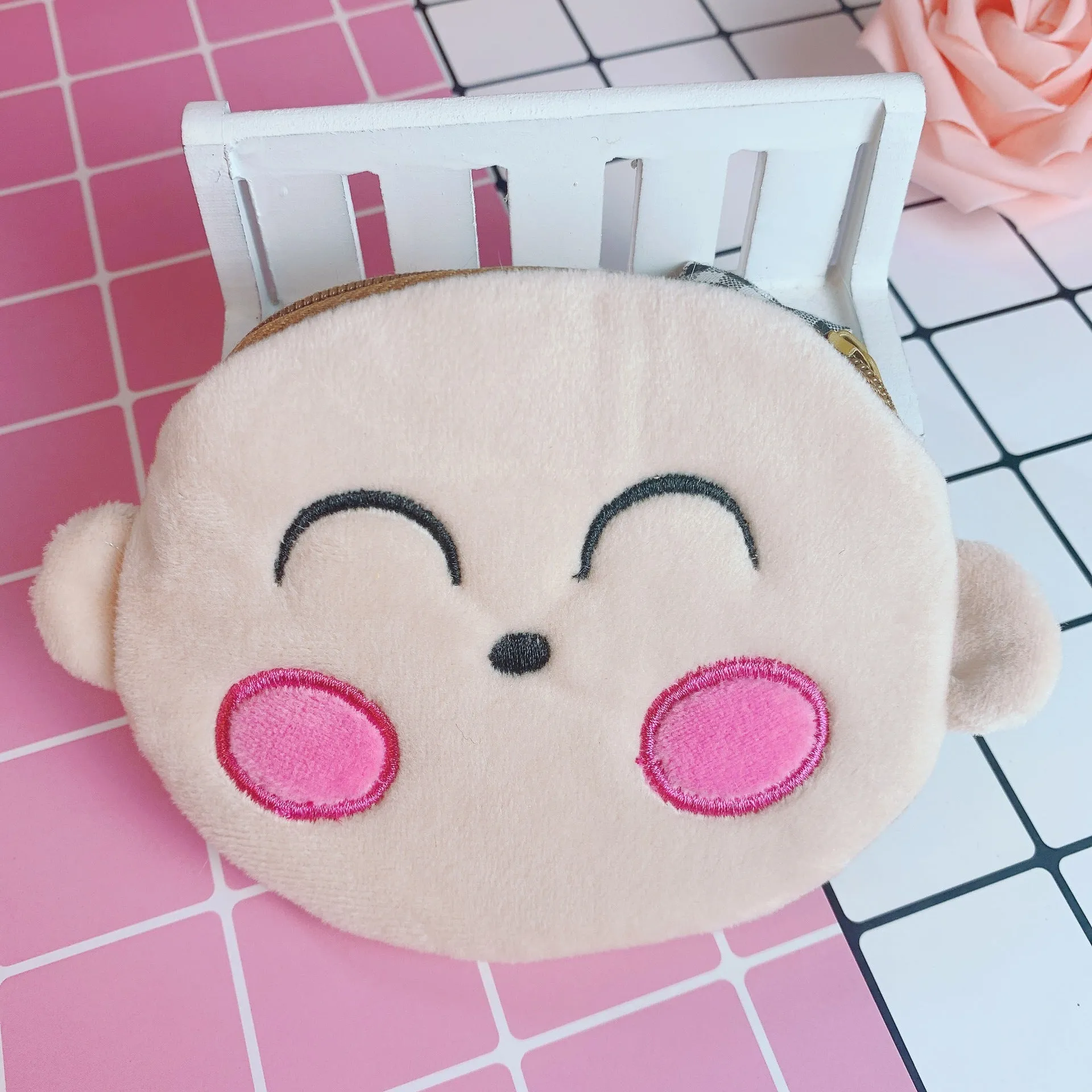 Korean Cartoon Heart Portable Mini Plush Coin Purses