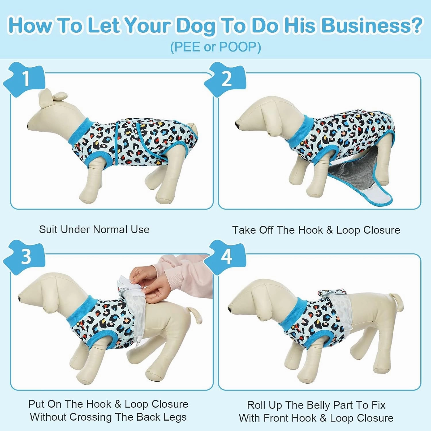 Kuoser Dog Recovery Suit for Dogs After Surgery,Professional Surgical Onesie for Female Male Dogs Spay Neuter,Soft Dog Surgery Suit Bodysuit for Abdominal Wounds Skin Disease,Blue Leopard M