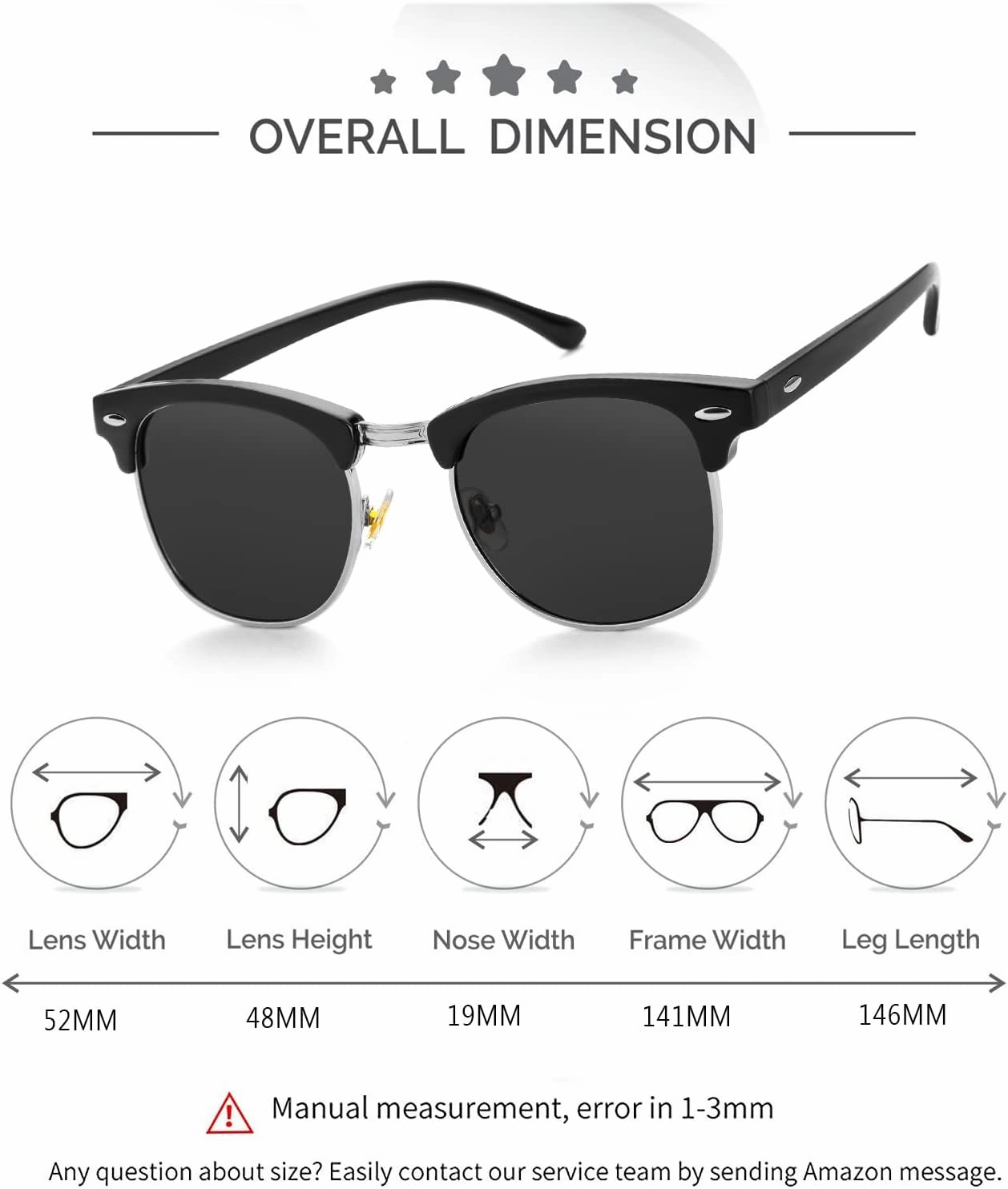 Kursan Classic Semi Rimless Polarized Sunglasses for Men Women Sports Sun Glasses