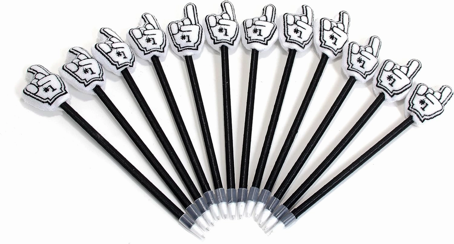 L LIFETIME Sports Fan Foam Finger Pens - 12 Pack: #1 Choice for Party, Office, Team Building - Ideal for Basketball, Baseball, Football, Soccer Enthusiasts - Perfect Birthday Decor & Favors