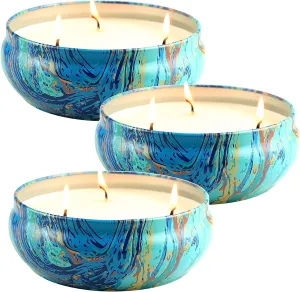 LA JOLIE MUSE Citronella Candles Outdoor, Large Citronella Candles for Patio Set 3, Natural Soy Wax, 3 Wick Candle, Outdoor & Indoor, 11.6 Oz