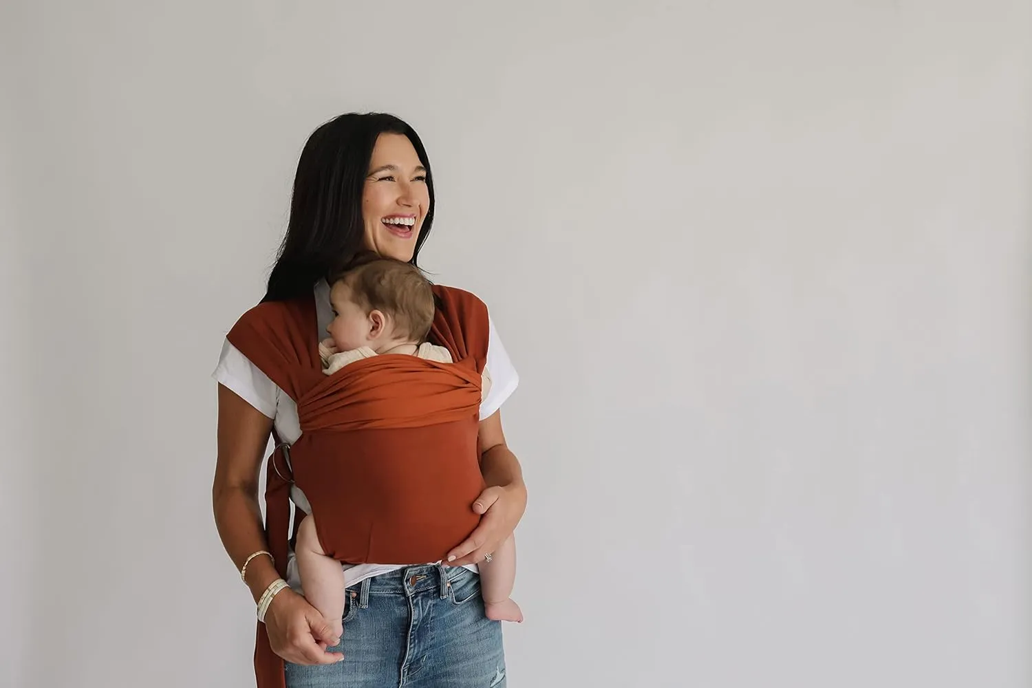 Lalabu The Simple Wrap Baby Wraps Carrier - Stylish Baby Sling Carrier for Newborns & Toddlers 13-28 lbs. Safety Tested, Easy-to-Use, Ergonomic, & Comfortable - Clay