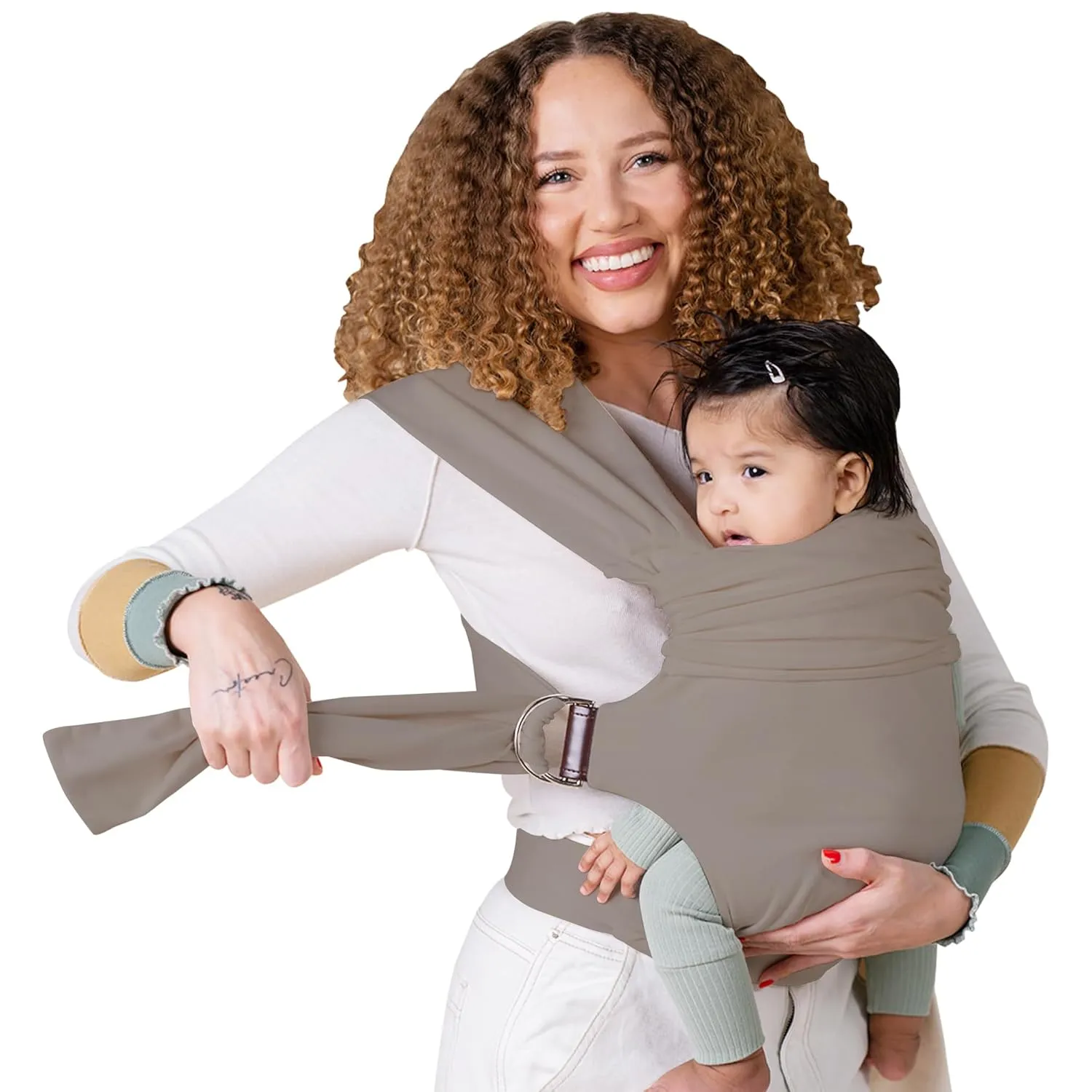 Lalabu The Simple Wrap Baby Wraps Carrier - Stylish Baby Sling Carrier for Newborns & Toddlers 13-28 lbs. Safety Tested, Easy-to-Use, Ergonomic, & Comfortable - Driftwood