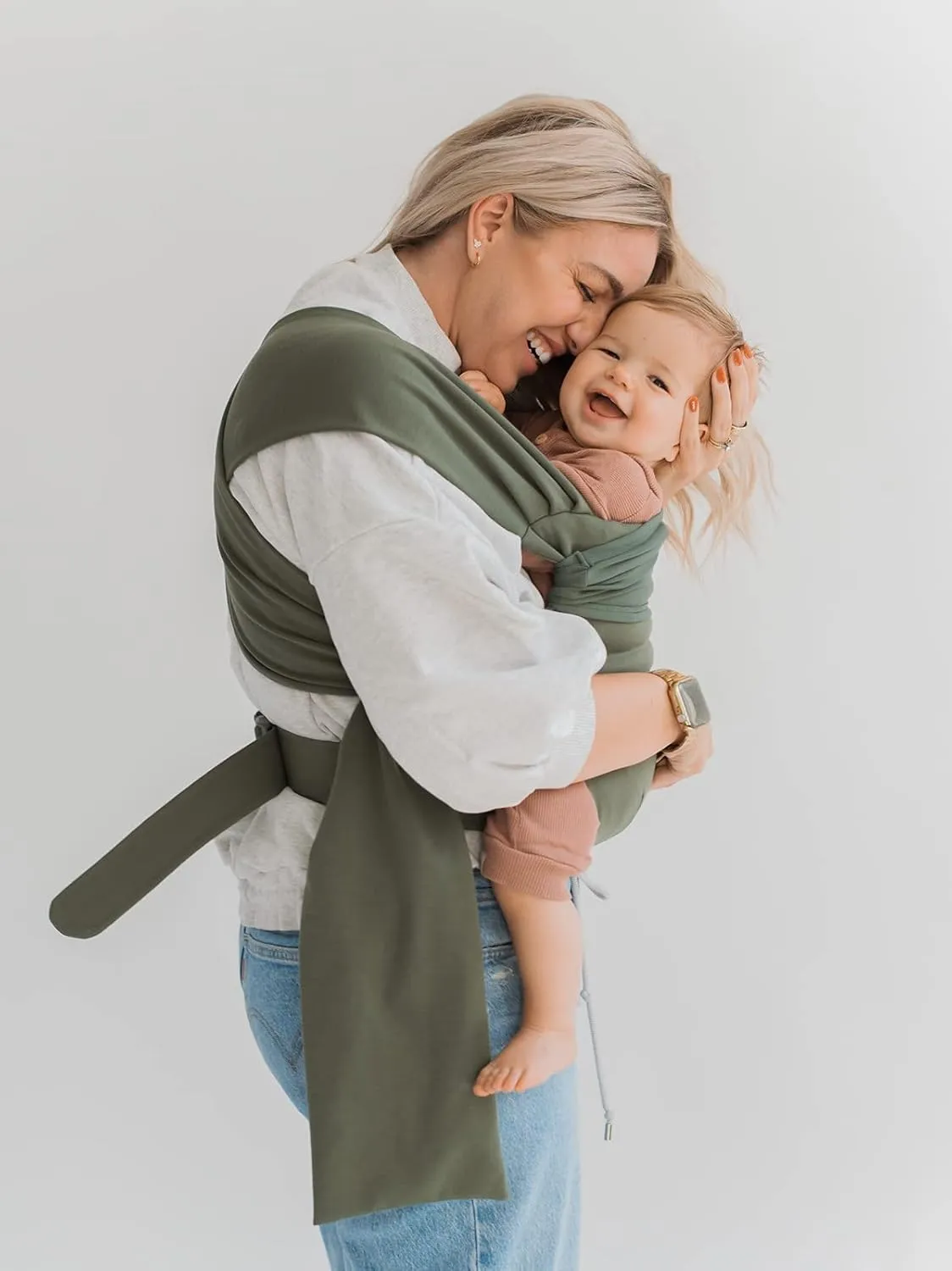 Lalabu The Simple Wrap Baby Wraps Carrier - Stylish Baby Sling Carrier for Newborns & Toddlers 13-28 lbs. Safety Tested, Easy-to-Use, Ergonomic, & Comfortable - Fern