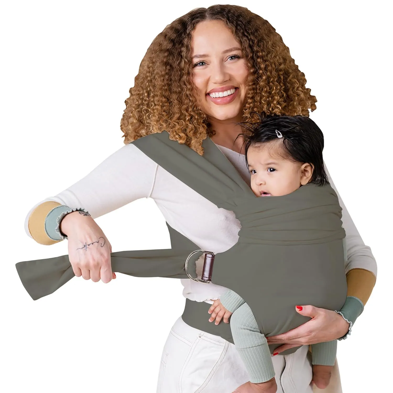 Lalabu The Simple Wrap Baby Wraps Carrier - Stylish Baby Sling Carrier for Newborns & Toddlers 13-28 lbs. Safety Tested, Easy-to-Use, Ergonomic, & Comfortable - Fern