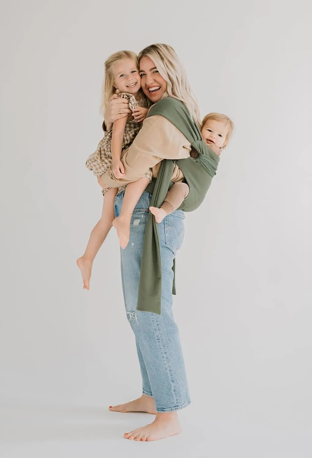 Lalabu The Simple Wrap Baby Wraps Carrier - Stylish Baby Sling Carrier for Newborns & Toddlers 13-28 lbs. Safety Tested, Easy-to-Use, Ergonomic, & Comfortable - Fern