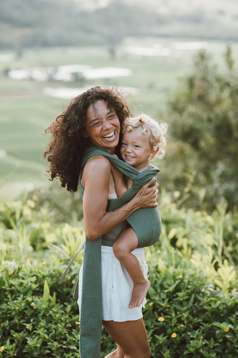 Lalabu The Simple Wrap Baby Wraps Carrier - Stylish Baby Sling Carrier for Newborns & Toddlers 13-28 lbs. Safety Tested, Easy-to-Use, Ergonomic, & Comfortable - Fern