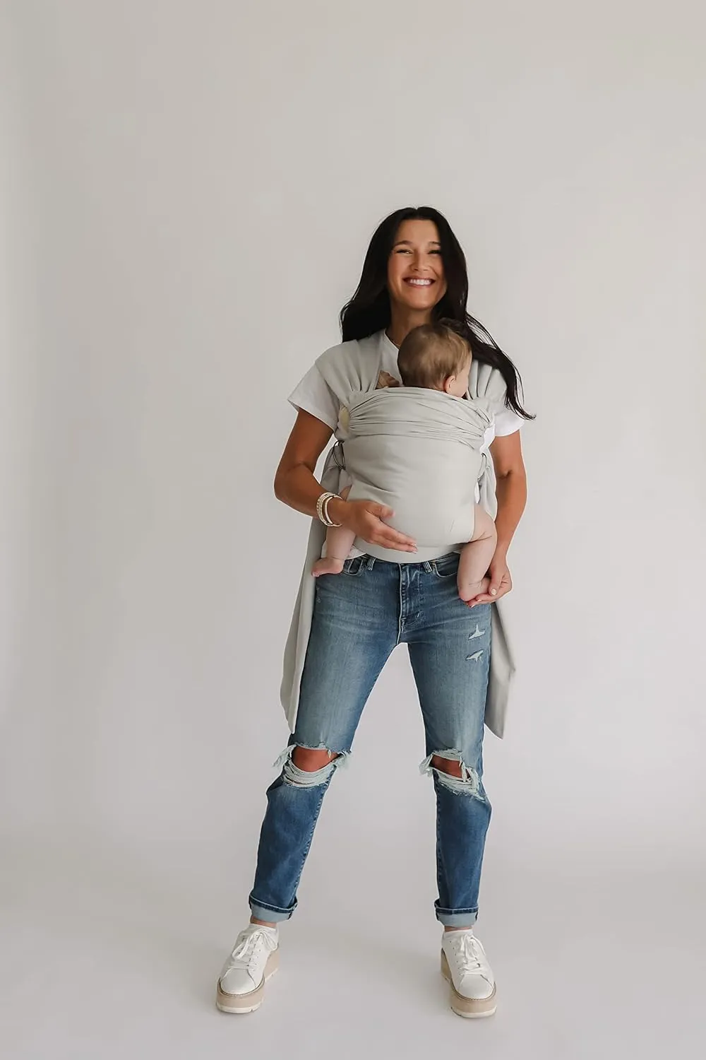 Lalabu The Simple Wrap Baby Wraps Carrier - Stylish Baby Sling Carrier for Newborns & Toddlers 13-28 lbs. Safety Tested, Easy-to-Use, Ergonomic, & Comfortable - Fog