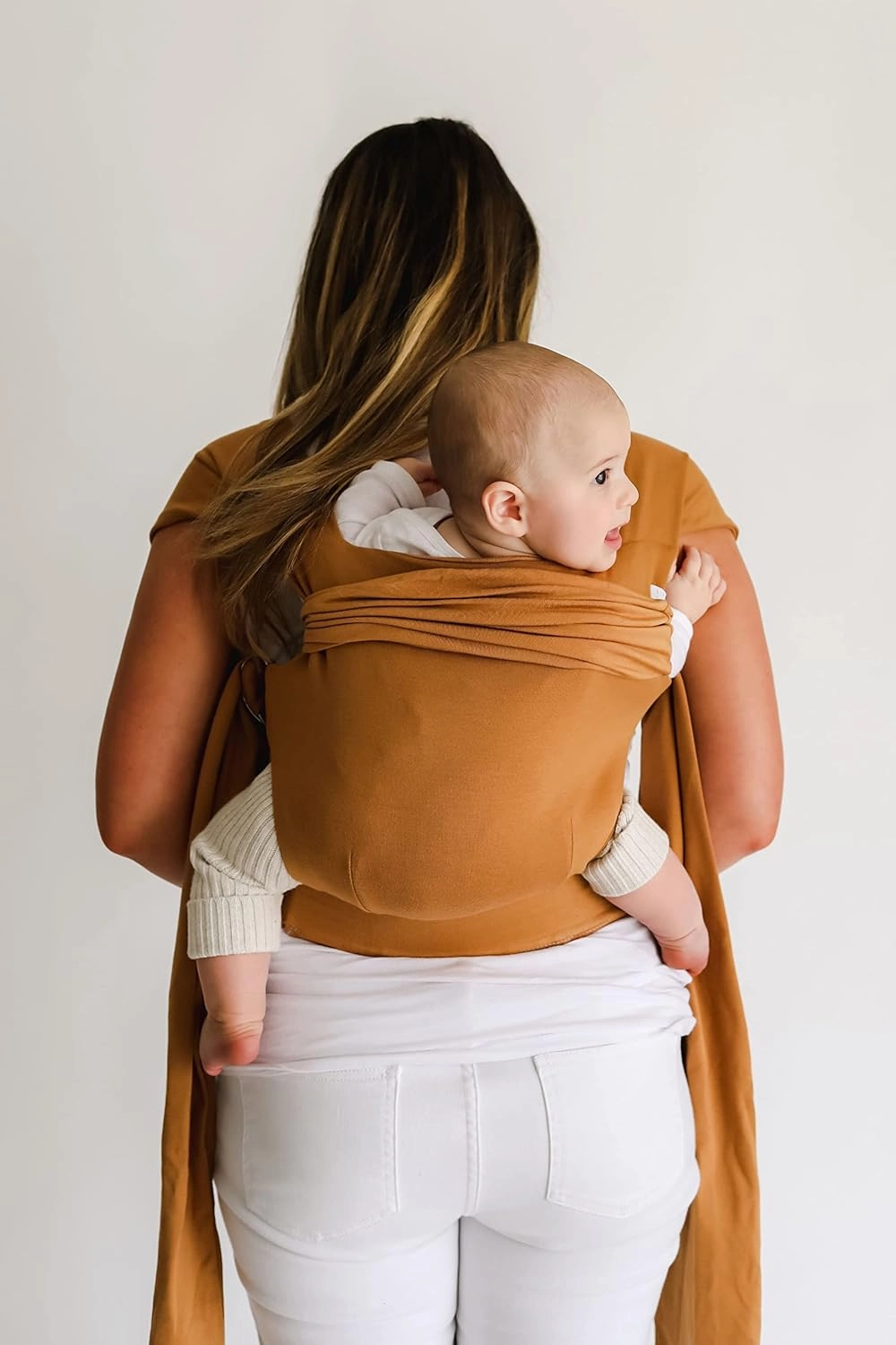 Lalabu The Simple Wrap Baby Wraps Carrier - Stylish Baby Sling Carrier for Newborns & Toddlers 13-28 lbs. Safety Tested, Easy-to-Use, Ergonomic, & Comfortable - Camel