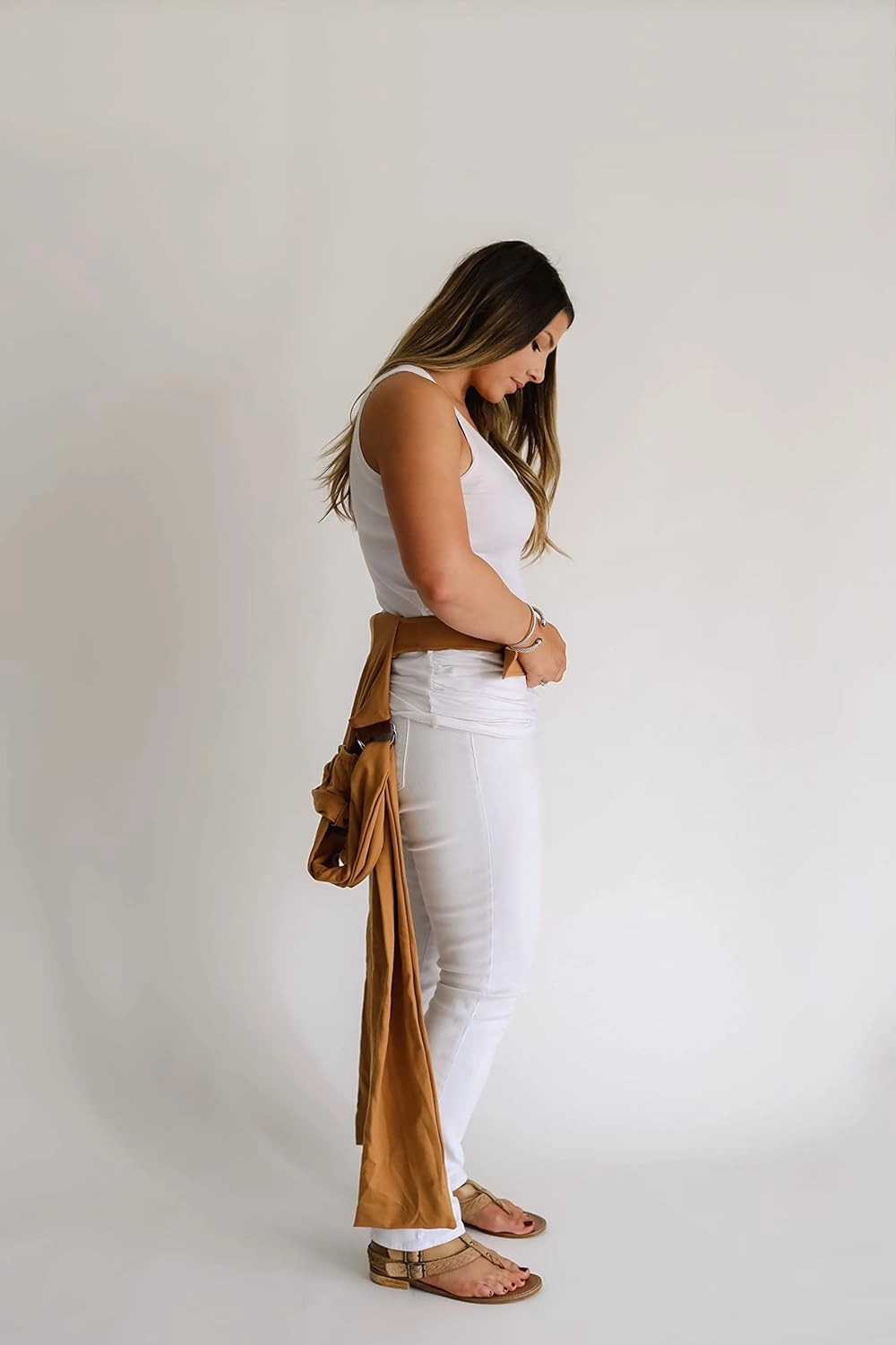 Lalabu The Simple Wrap Baby Wraps Carrier - Stylish Baby Sling Carrier for Newborns & Toddlers 13-28 lbs. Safety Tested, Easy-to-Use, Ergonomic, & Comfortable - Camel