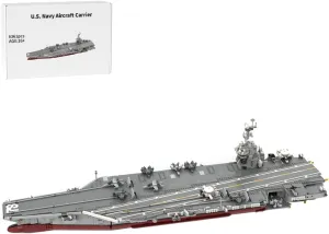 Large Scale Military Aircraft Carrier Block Set for Adults, MOC-192566 1/300 Gerald Nuclear-Powered U.S. Navy Aircraft Carrier Building Blocks Set (6361PCS)