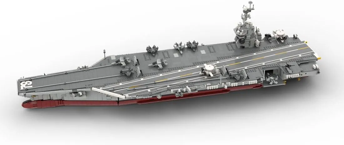 Large Scale Military Aircraft Carrier Block Set for Adults, MOC-192566 1/300 Gerald Nuclear-Powered U.S. Navy Aircraft Carrier Building Blocks Set (6361PCS)