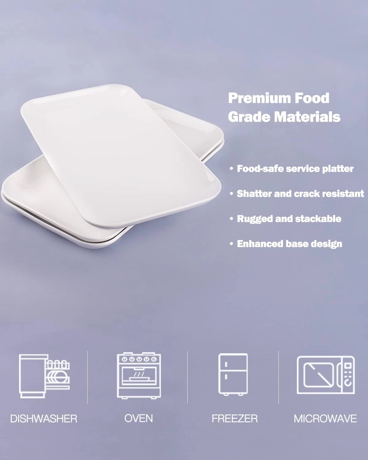 Large Serving Platter Set, Delling 16 inch Large Serving Tray, White Porcelain Platters for Serving Food, Large Serving Trays for Party, Entertaining, Fruit, Appetizer, Oven Safe Dinnerware Set of 3