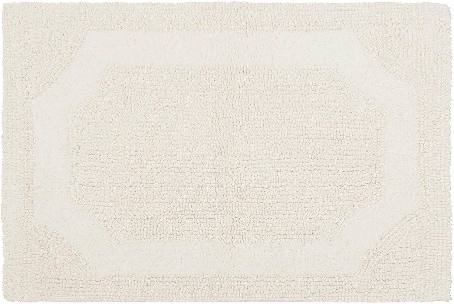 Laura Ashley Reversible Cotton 21 x 34 in. Bath Mat, Ivory