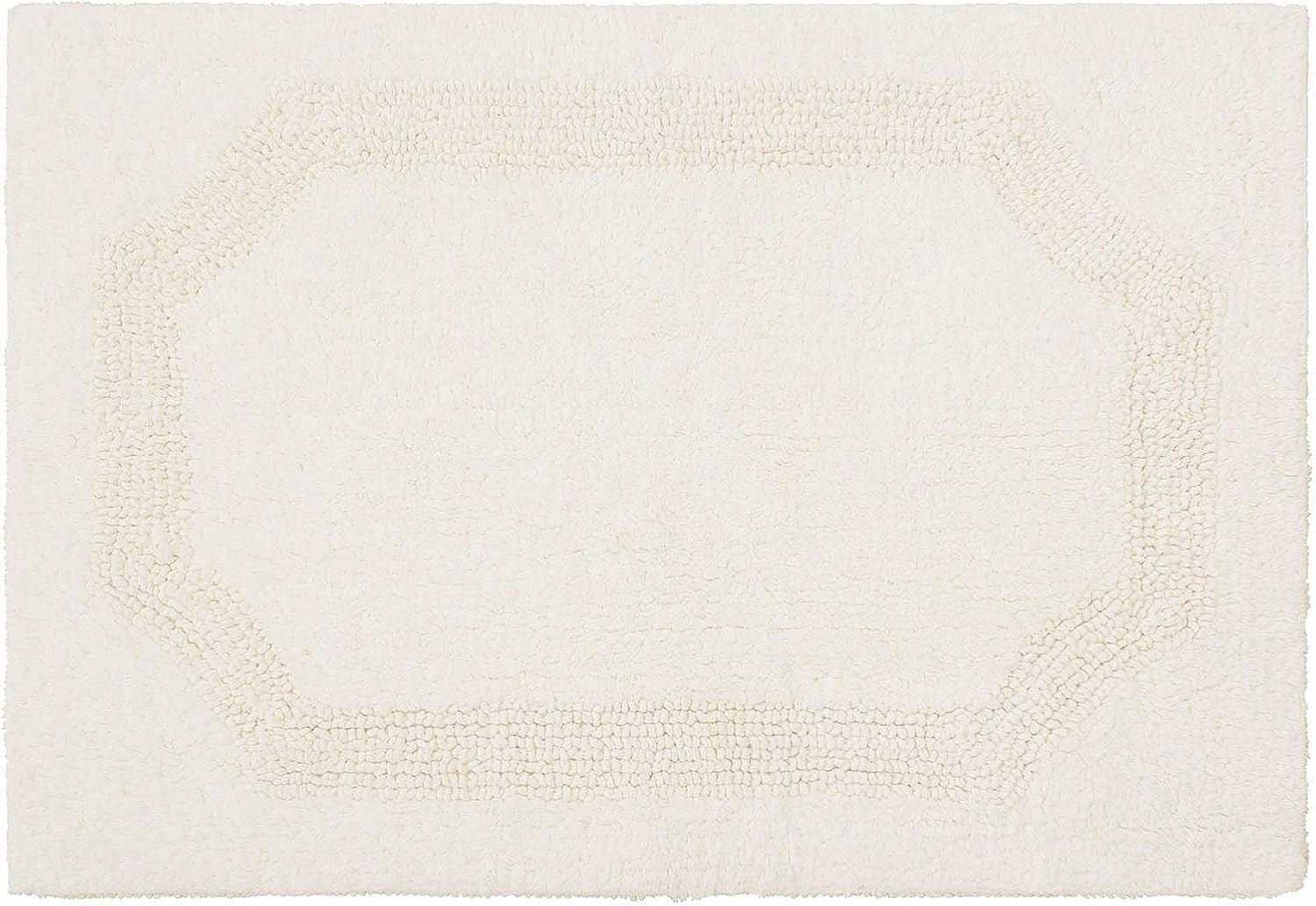 Laura Ashley Reversible Cotton 21 x 34 in. Bath Mat, Ivory