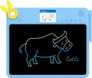 LCD Writing Tablet for Kids – 13.5'' Drawing Pad with 2.8'' Color Screen, 100 Practice Drawings, Early Learning, Math Games – Educational Gift for 3 4 5 6 7 Year Old Boys Girls, Doodle Board