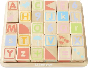 Le Toy Van - Petilou Wooden Educational ABC Wooden Blocks | Educational Wood Toys for Toddlers and Babies | Suitable for A Boy Or Girl 1 Year Old  