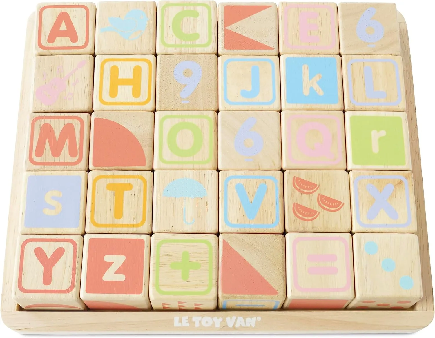 Le Toy Van - Petilou Wooden Educational ABC Wooden Blocks | Educational Wood Toys for Toddlers and Babies | Suitable for A Boy Or Girl 1 Year Old  
