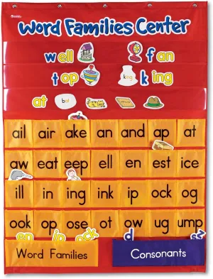Learning Resources Word Families Center Pocket Chart, ABC, Phonics Chart, Measures 28"W x 37.5"H, Ages 6 