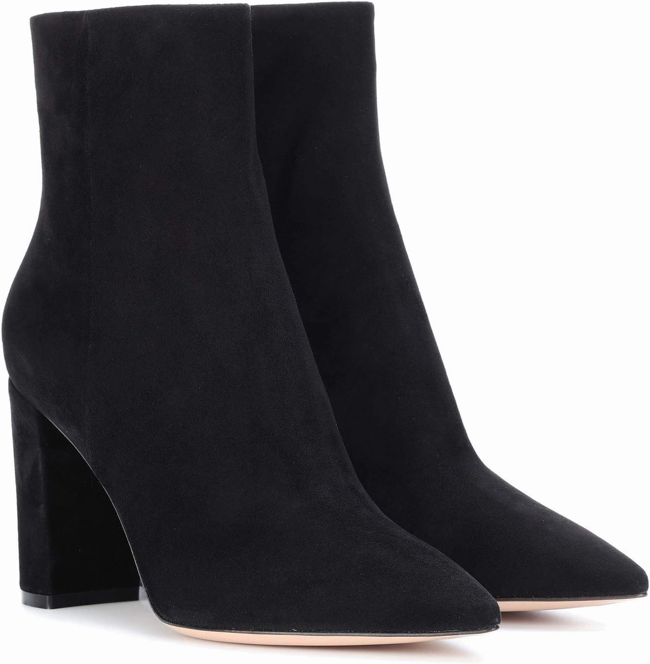 LEHOOR Women Fashion Chunky Block Heel Pointed Toe Ankle Booties Classic Side Zipper Short Boots 4-11 M US