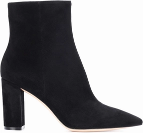 LEHOOR Women Fashion Chunky Block Heel Pointed Toe Ankle Booties Classic Side Zipper Short Boots 4-11 M US
