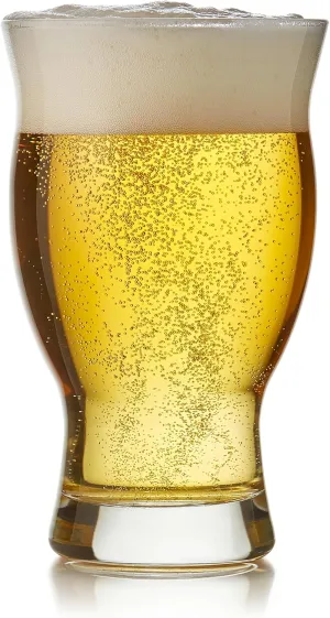 Libbey Craft Brews Nucleated Pint Beer Glasses, Dishwasher Safe Pint Glasses Set of 4 for Light Beers, Stouts, Laser Etching Nucleated Beer Glasses