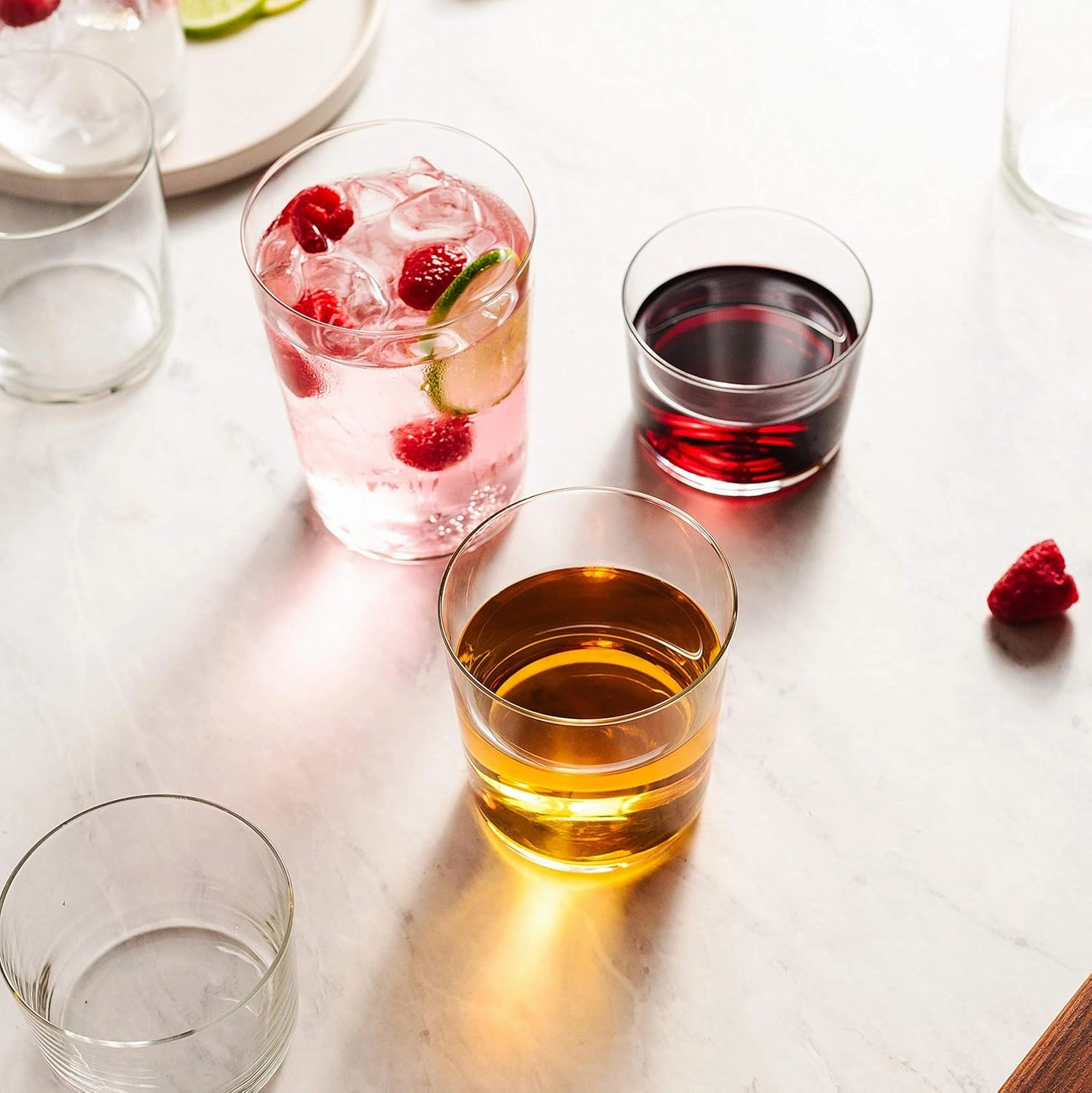 Libbey Café Tumbler Glasses Set of 8, 19-Ounce, Dishwasher Safe Modern Glassware, Versatile Tumbler Set for Casual Gatherings, Dinner Parties