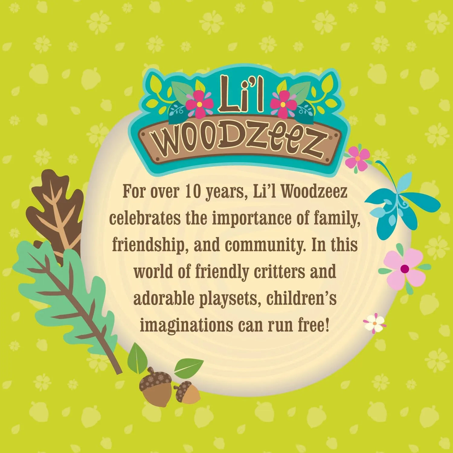 Lil Woodzeez – Portable Toy Figures Playset - Miniature Furniture & Posable Figures - Couch, Fireplace & Food - Animal Characters Included - Kids 3 Years  