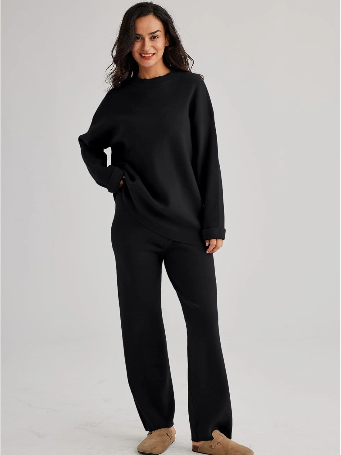 LILLUSORY 2 Piece Sets for Women 2025 Two Piece Lounge Sets Fall Fashion Oversized Striped Knit Sweaters Outfits Clothes