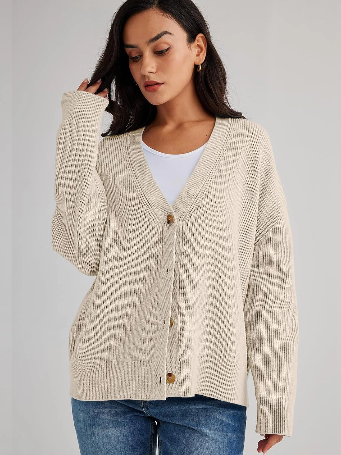 LILLUSORY Cardigan Sweaters for Women 2025 Summer Fashion Oversized Lightweight Sweater Knit Work Jacket Outfits Clothes
