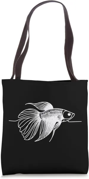 Line Art Simple Drawing Artwork Cherry Barb Aquarium Fish Tote Bag