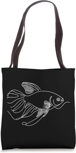 Line Art Simple Drawing Artwork Cherry Barb Aquarium Fish Tote Bag
