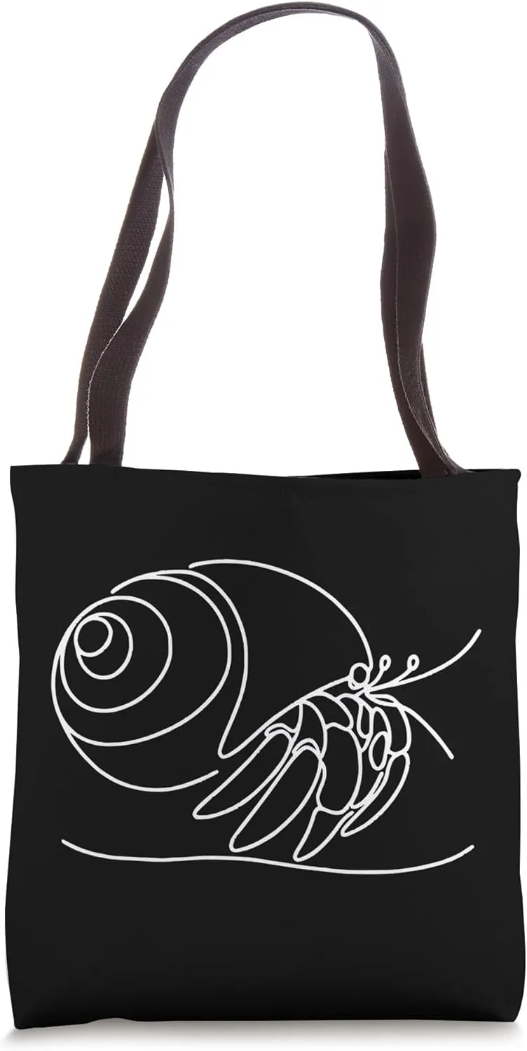 Line Art Simple Drawing Artwork Hermit Crab Invertebrate Tote Bag