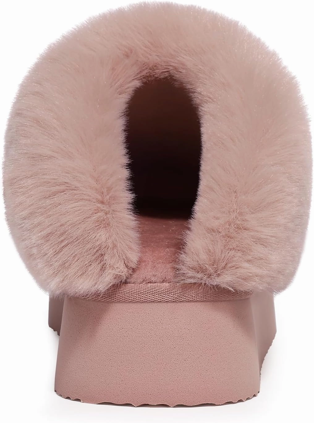 Litfun Fuzzy Platform Slippers for Women Comfy Winter House Shoes with Memory Foam Indoor Outdoor