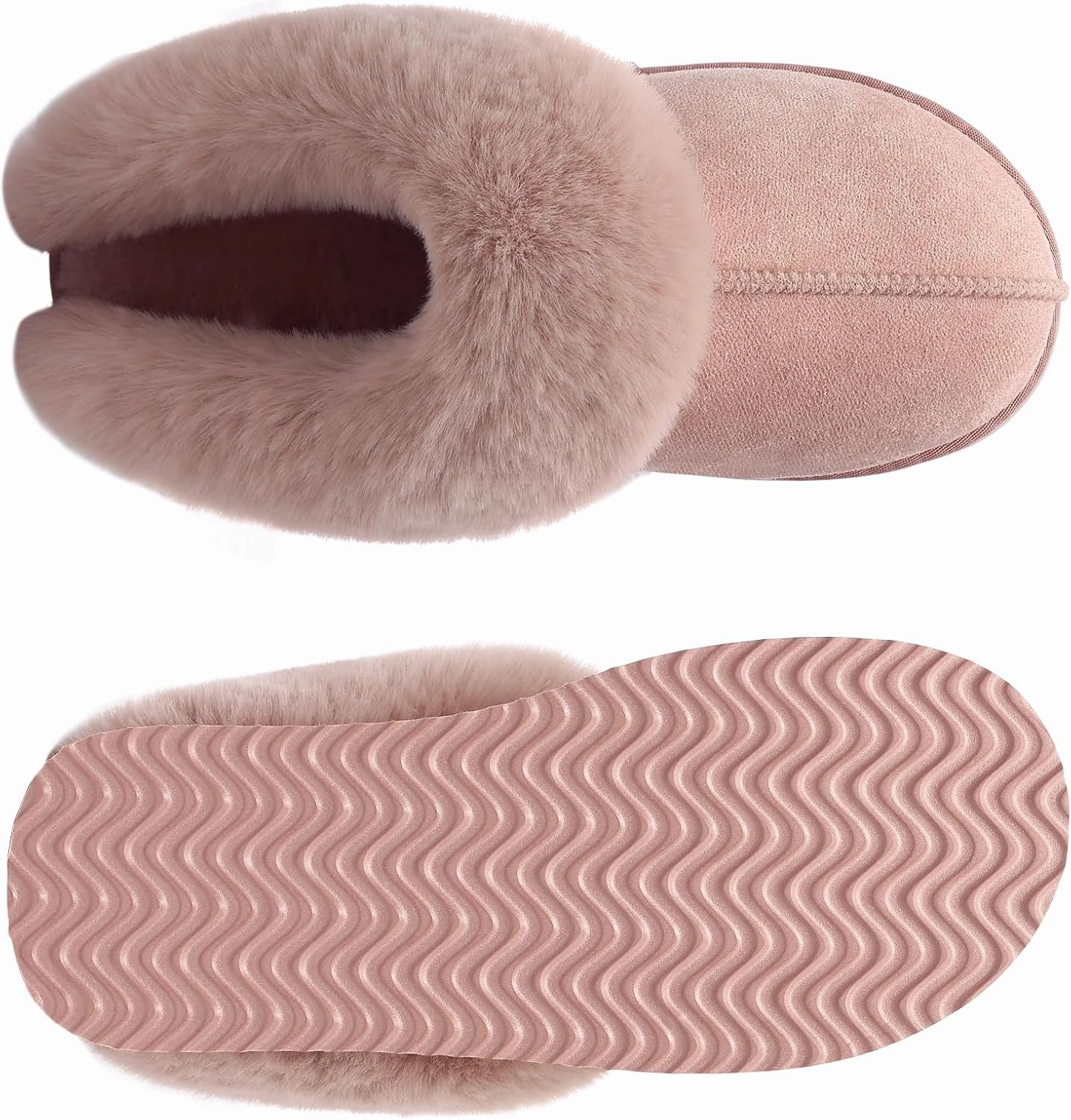 Litfun Fuzzy Platform Slippers for Women Comfy Winter House Shoes with Memory Foam Indoor Outdoor