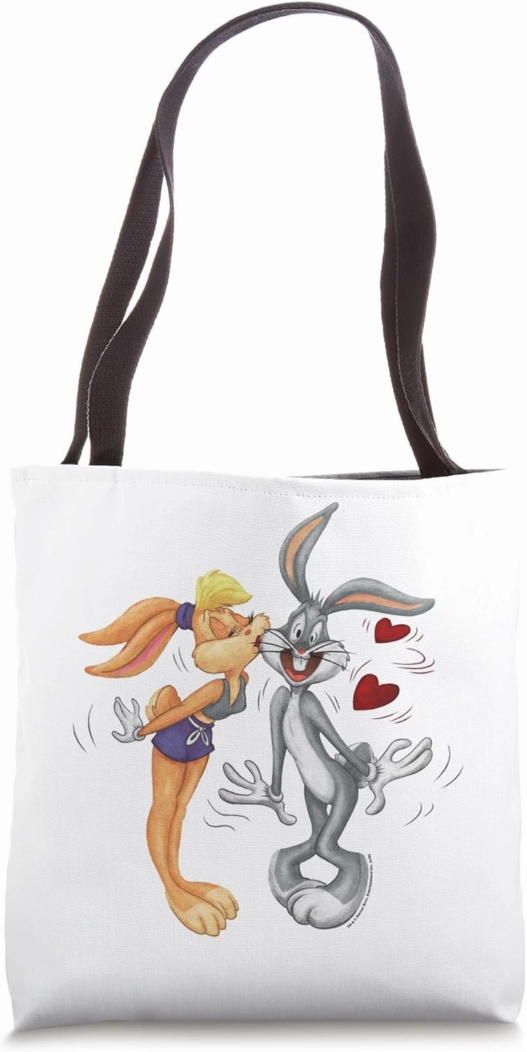 Looney Tunes Bugs and Lola Kiss Valentine's Day Tote Bag