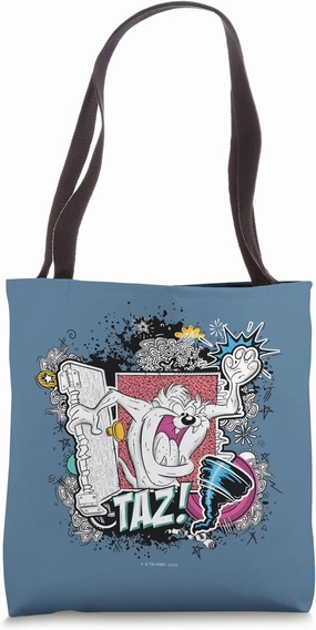 Looney Tunes Taz Breaks Doors Tote Bag