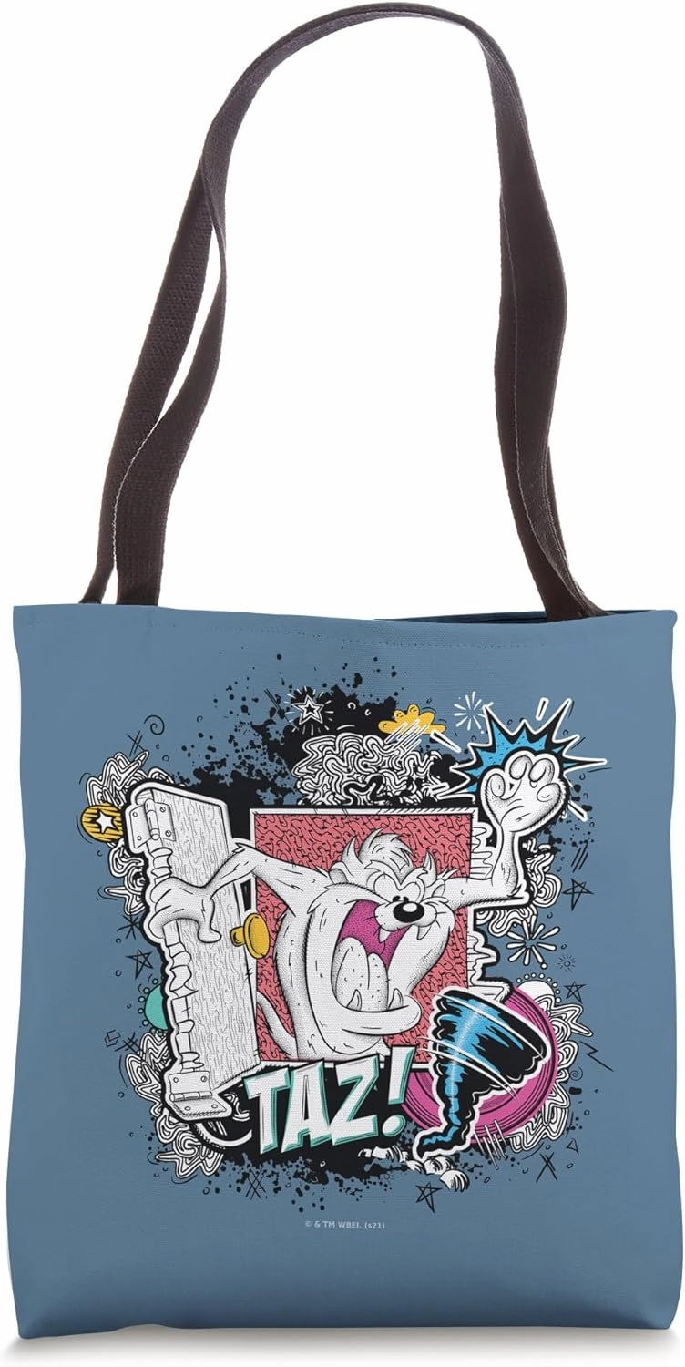 Looney Tunes Taz Breaks Doors Tote Bag