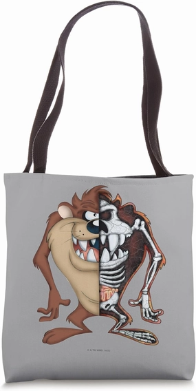 Looney Tunes Taz Half Skeleton Tote Bag