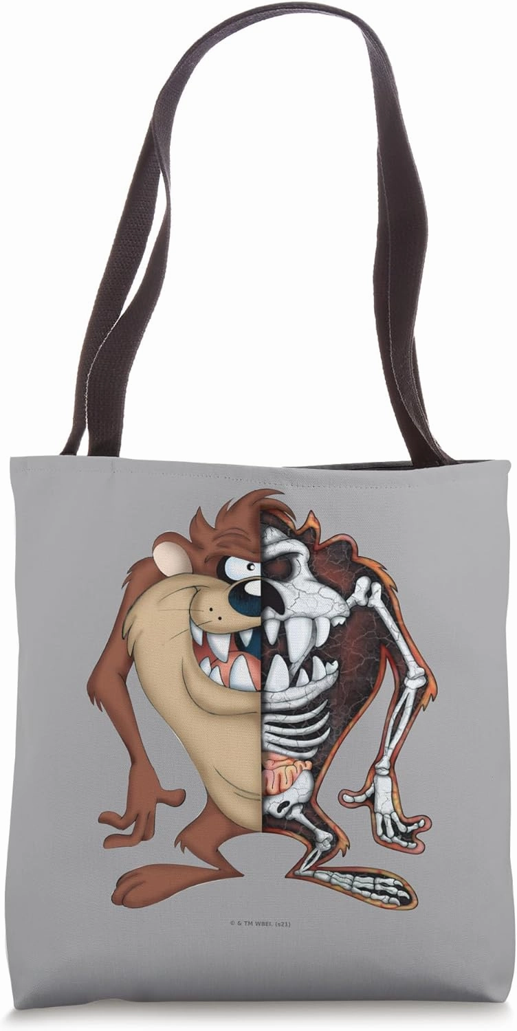 Looney Tunes Taz Half Skeleton Tote Bag