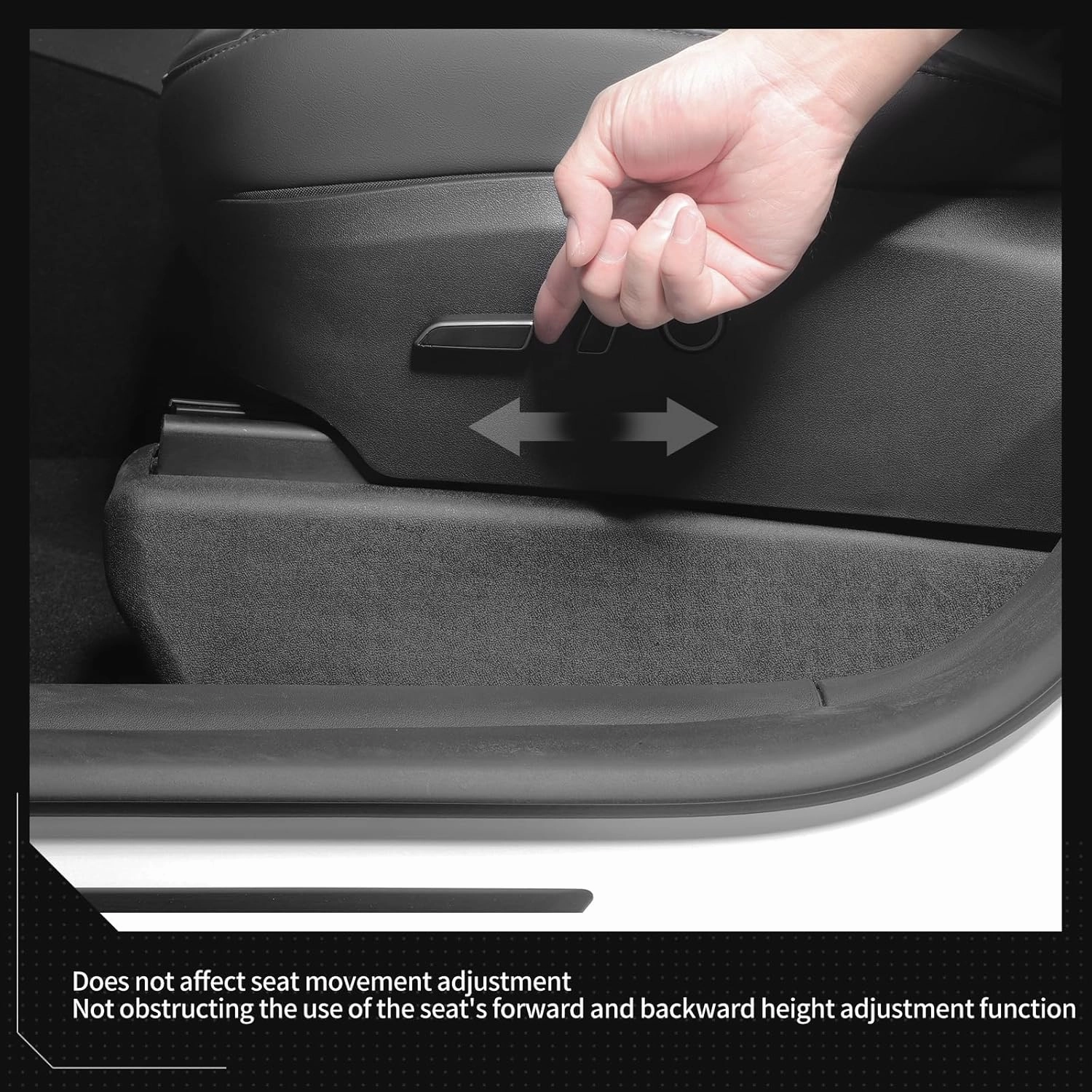 LUCKEASY 6PCS for Tesla Model Y 2020-2024 5 Seater 1st Row Seat Slide Rail Pad & 2nd Under Seat Protector Mat All-Weather Anti-Kick Mat All-Weather TPE Black for Model Y Accessories
