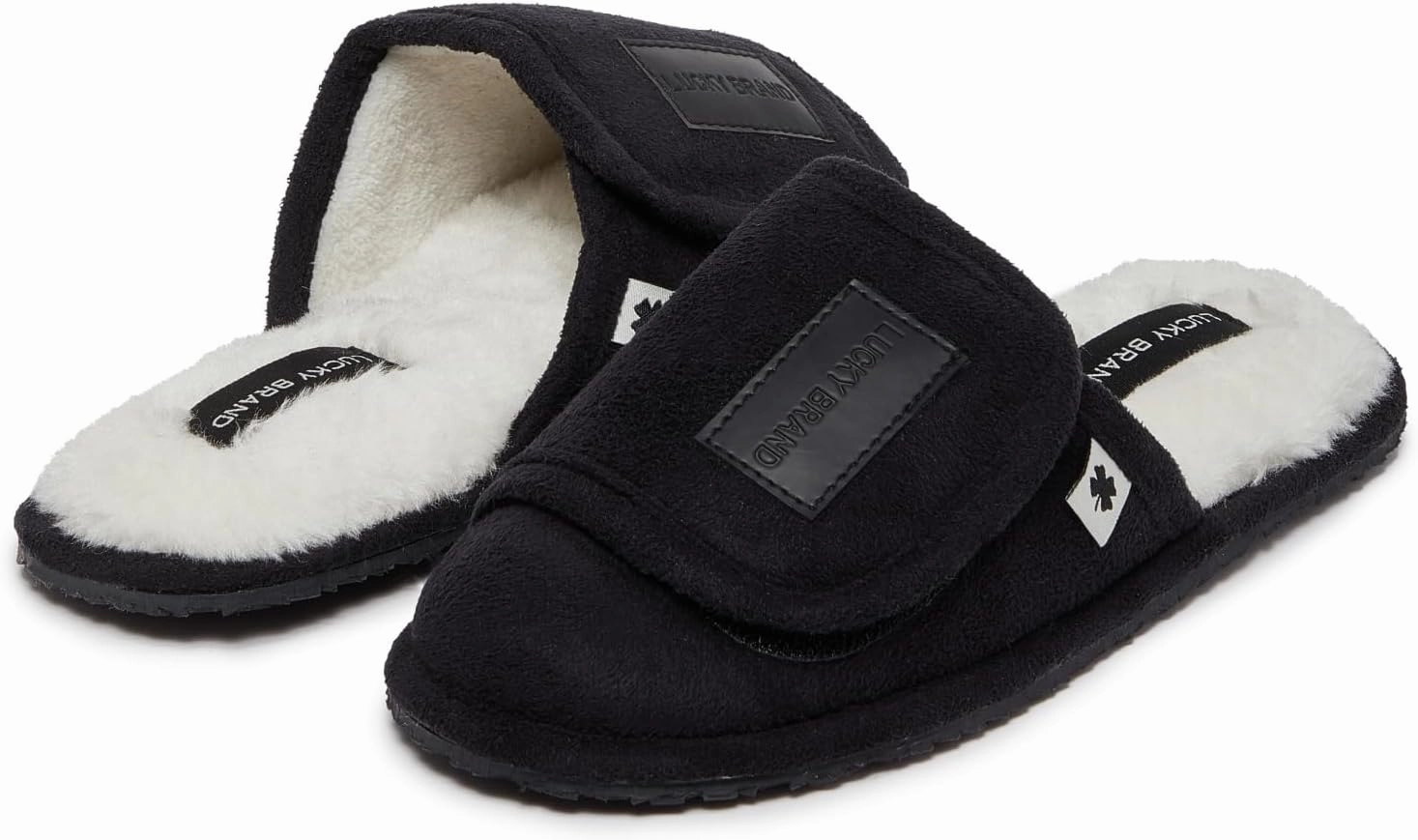 Lucky Brand Boys Slippers - Fuzzy Non Slip Memory Foam House Slippers for Kids - Plush Soft Rubber Sole Bedroom Shoes