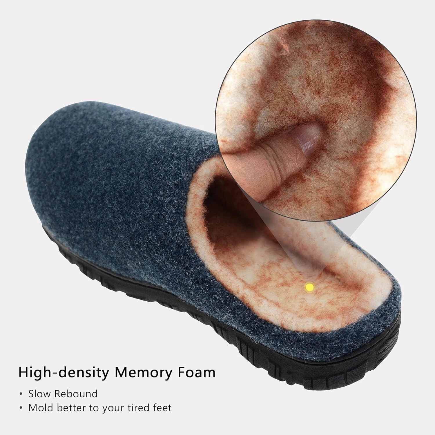 Lulex Mens Slippers Memory Foam House Slippers Indoor Outdoor Warm Fuzzy Comfy Fluffy House Shoes