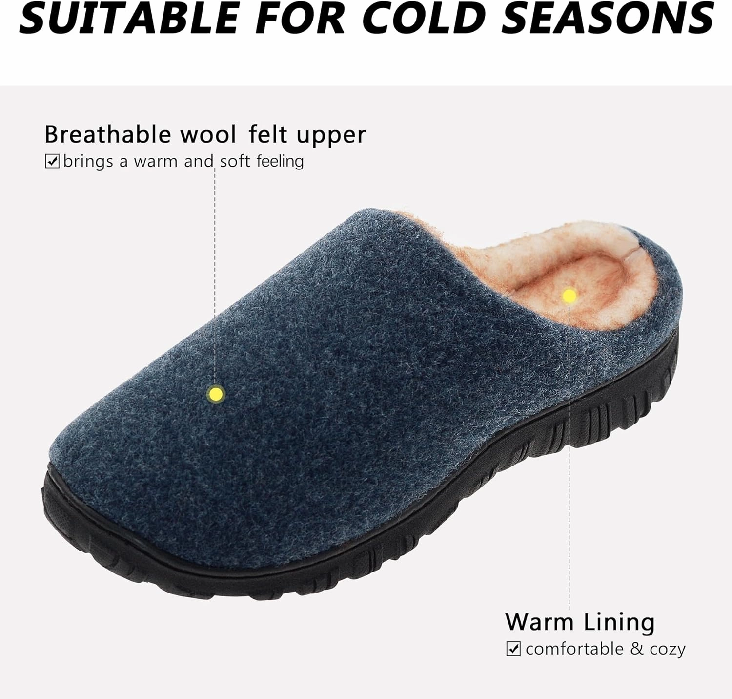Lulex Mens Slippers Memory Foam House Slippers Indoor Outdoor Warm Fuzzy Comfy Fluffy House Shoes