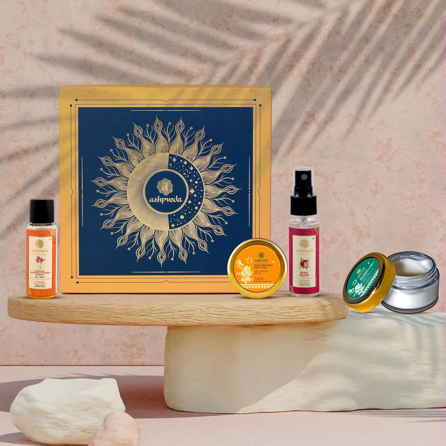 Luxury Ayurvedic Face Care Wedding Gift Box Set for Women and Men | Beauty & Skin Care Gifting Box with Face Wash, Night Cream, Day Cream and Rose Water Face Toner (Gift Box 1)