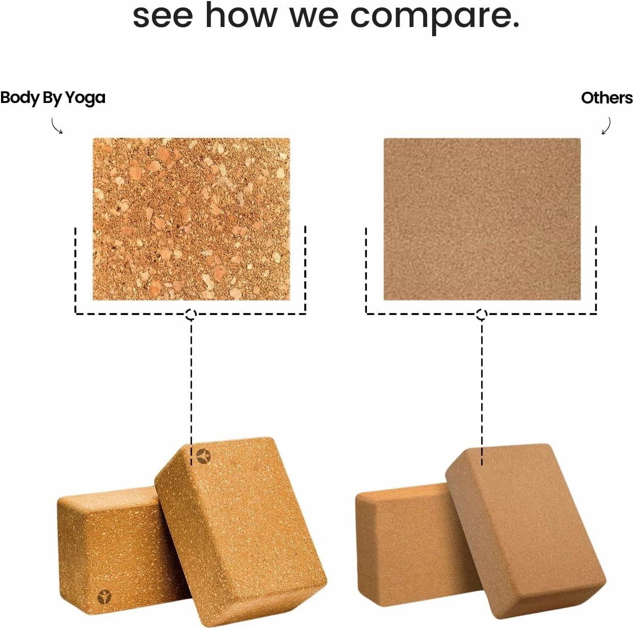 Luxury Cork Yoga Block Set - Extra Large Yoga Blocks with Performance Grade Portuguese Cork | High Density, Non-Slip Support for Safer Balancing | 2 Pack | Extra Long Yoga Strap Included