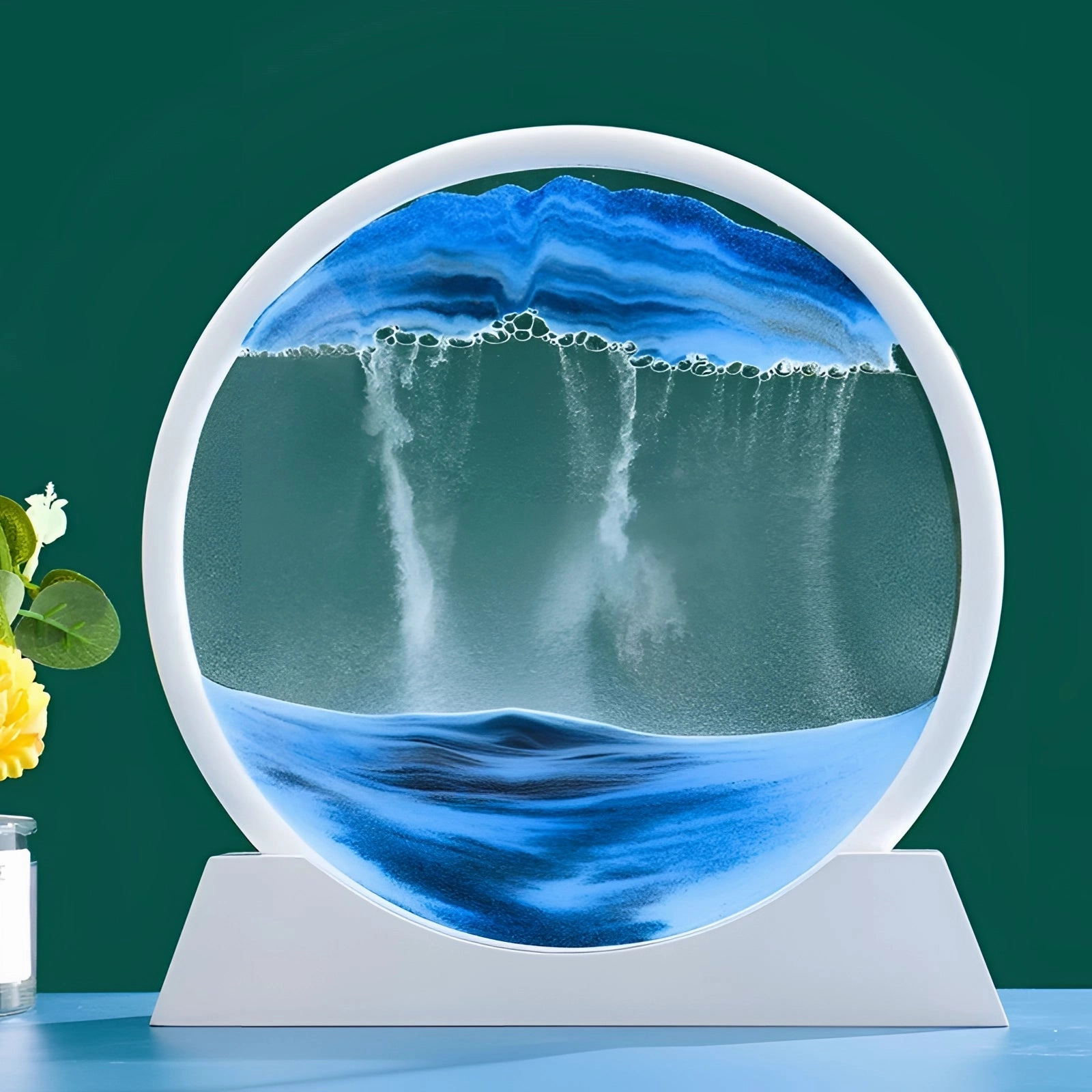 Luxury Round Sand Art Frame - Interactive Kinetic Display Decor