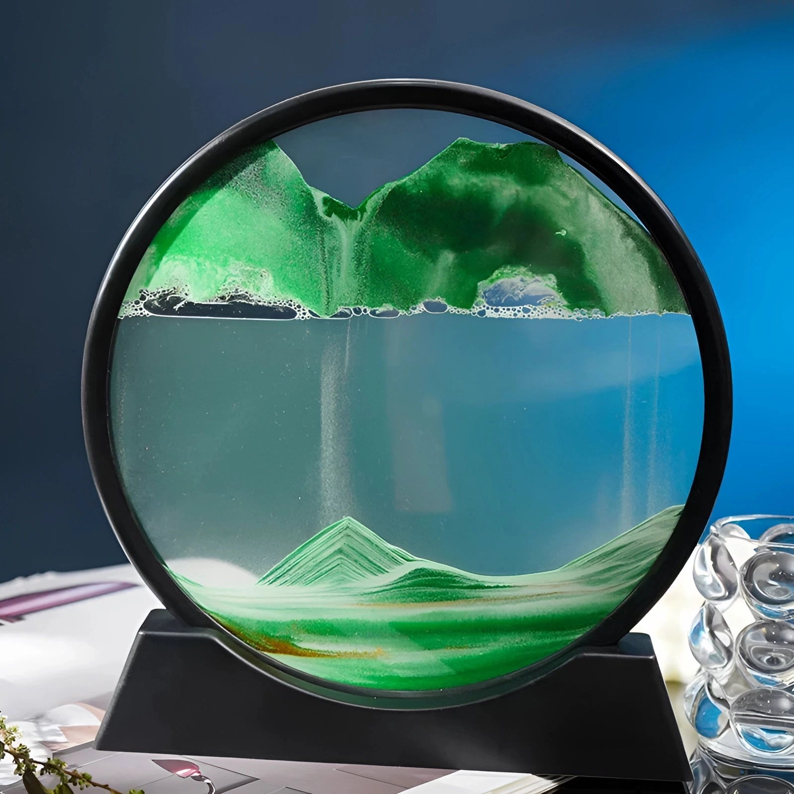 Luxury Round Sand Art Frame - Interactive Kinetic Display Decor