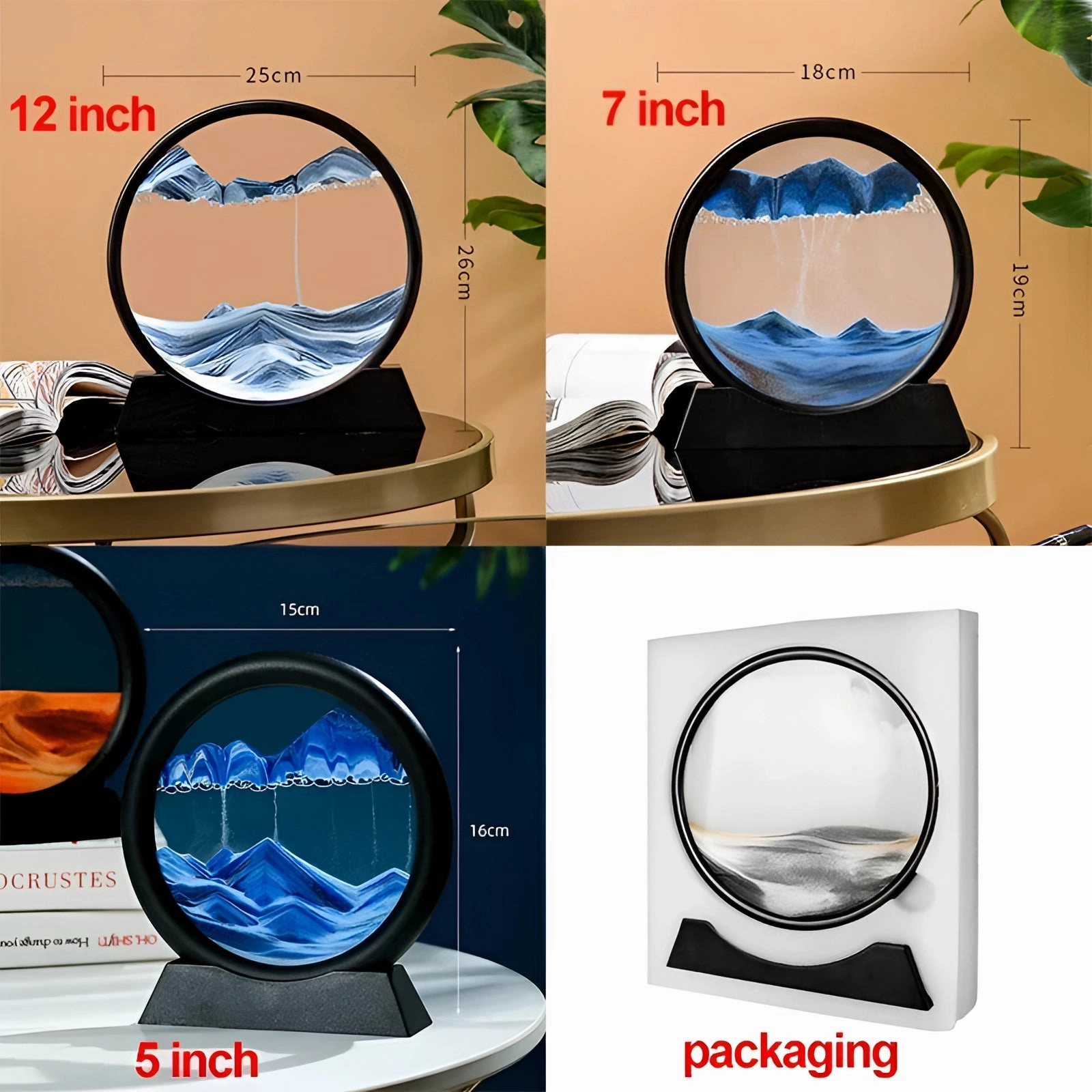 Luxury Round Sand Art Frame - Interactive Kinetic Display Decor